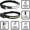 A17 - Lanterna de Cabeça LED 230° com Sensor de Movimento