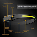 A17 - Lanterna de Cabeça LED 230° com Sensor de Movimento