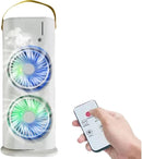 Ventilador Duplo Portátil com Umidificador e Luz LED - Últimas Unidades - Brilho Shop