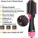 Escova Secadora de Cabelo Profissional 3 em 1 - Seca Escovando, Alisa e Modela Ultimas Unidades