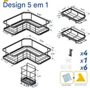 A12 - Suporte Organizador para canto e parede 5pcs Multiuso
