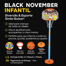 Jogo de Basket Infantil com Aro Ajustável e Bola - Brilho Shop