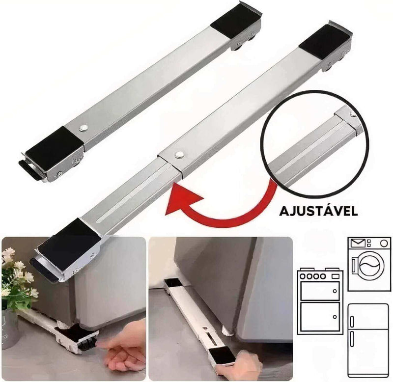 Suporte Ajustável com Rodinhas para Eletrodomésticos Pesados