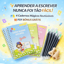 Kit 4 Cadernos Mágicos de Caligrafia Infantil + Bónus PDF