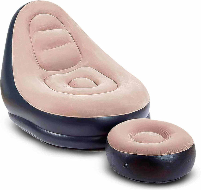 A21 - Poltrona Inflável Portátil em PVC Premium Com Bónus de Uma Bomba Manual