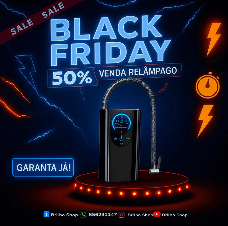 A19 - Compressor de Ar Com Manômetro digital - Brilho Shop