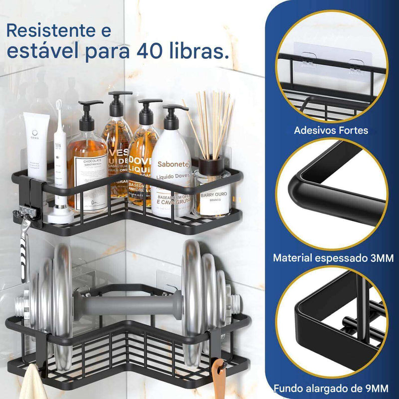 A12 - Suporte Organizador para canto e parede 5pcs Multiuso