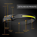 A17 - Lanterna de Cabeça LED 230° com Sensor de Movimento - Brilho Shop