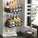 Prateleira de Cozinha/Banheiro em Alumínio Preto - Brilho Shop