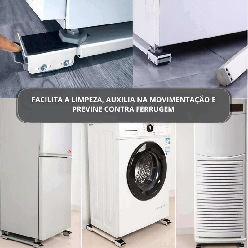 Suporte Ajustável com Rodinhas para Eletrodomésticos Pesados