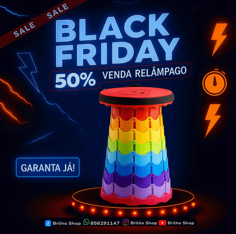 Banqueta Dobrável Telescópica - Brilho Shop