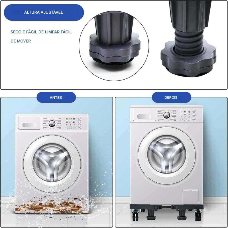Suporte Ajustável com Rodas para Móveis