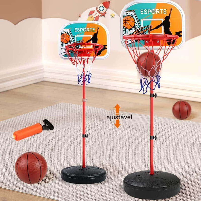 Jogo de Basket Infantil com Aro Ajustável e Bola