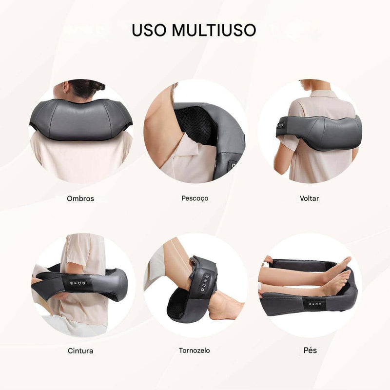 Massageador Portátil de Pescoço e Ombros com Calor