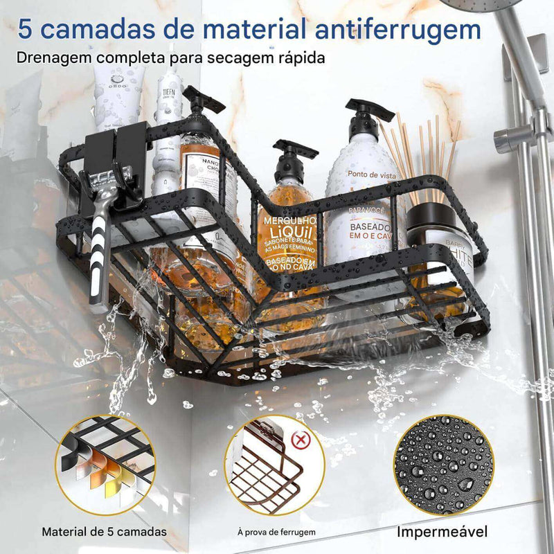 A12 - Suporte Organizador para canto e parede 5pcs Multiuso