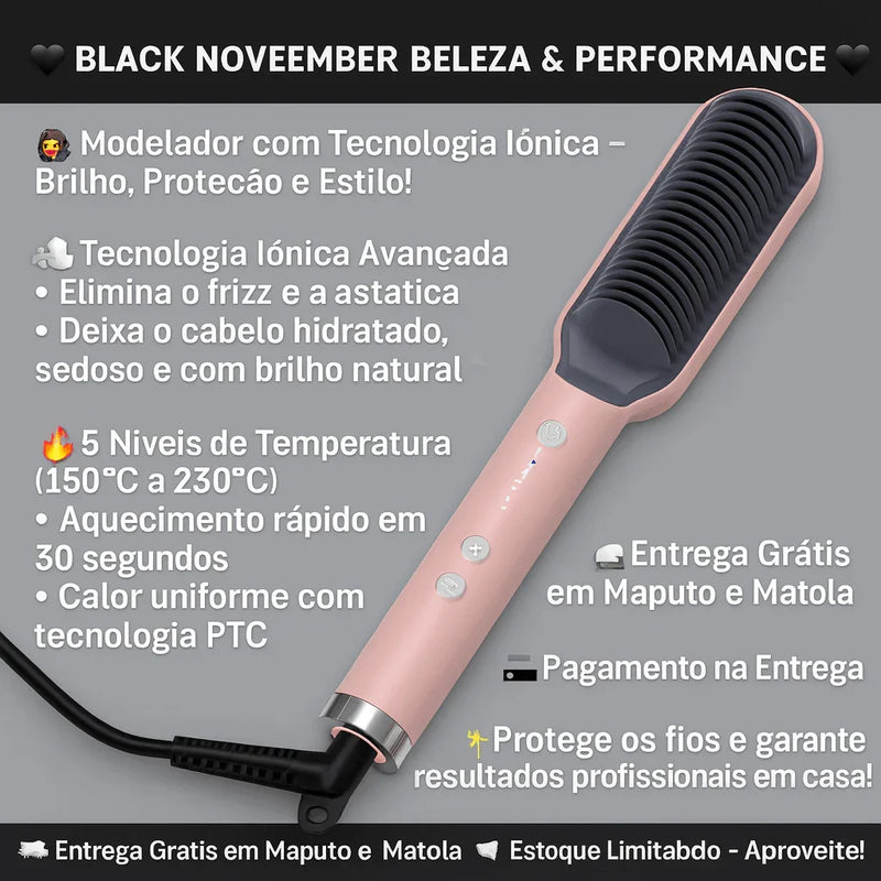 Pente Alisador com Aquecimento Rápido: Leve 2 pelo Preço de 1! 🎉 - Brilho Shop