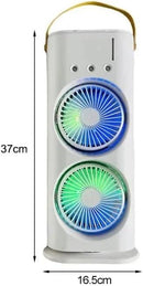Ventilador Duplo Portátil com Umidificador e Luz LED - Últimas Unidades - Brilho Shop