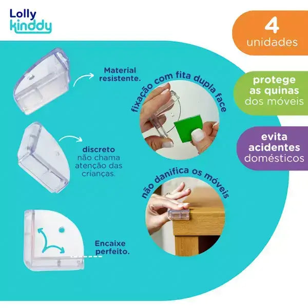 BordaSegura Premium – Protetor Transparente de Silicone para quinas