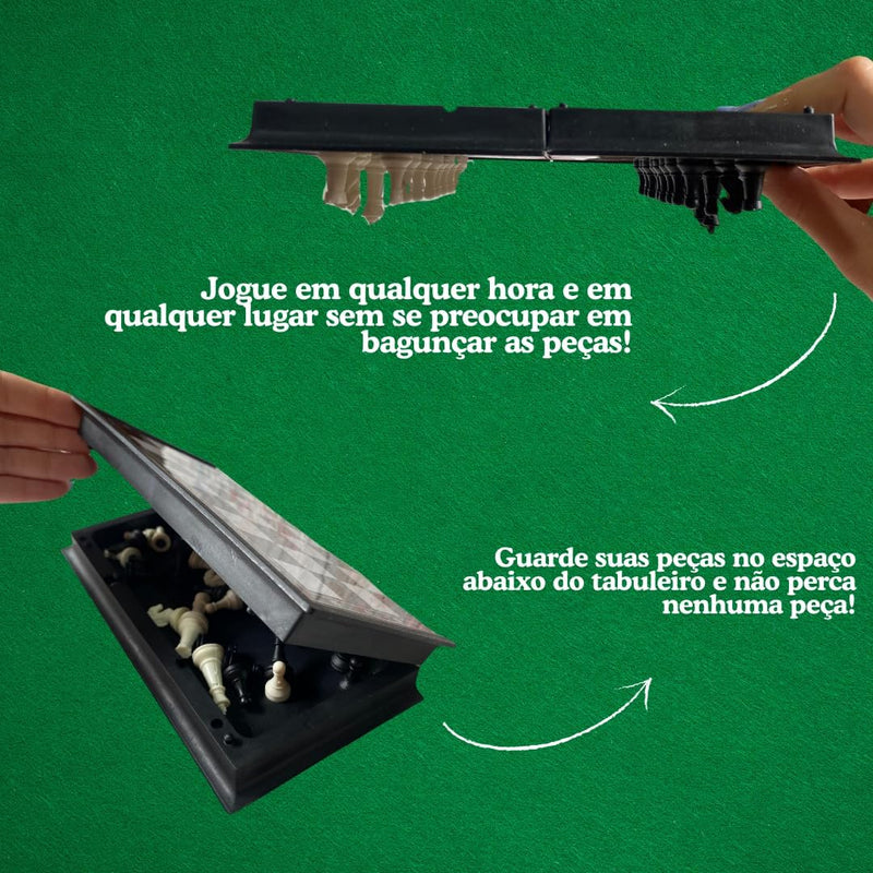 Jogo de Xadrez Magnético Portátil