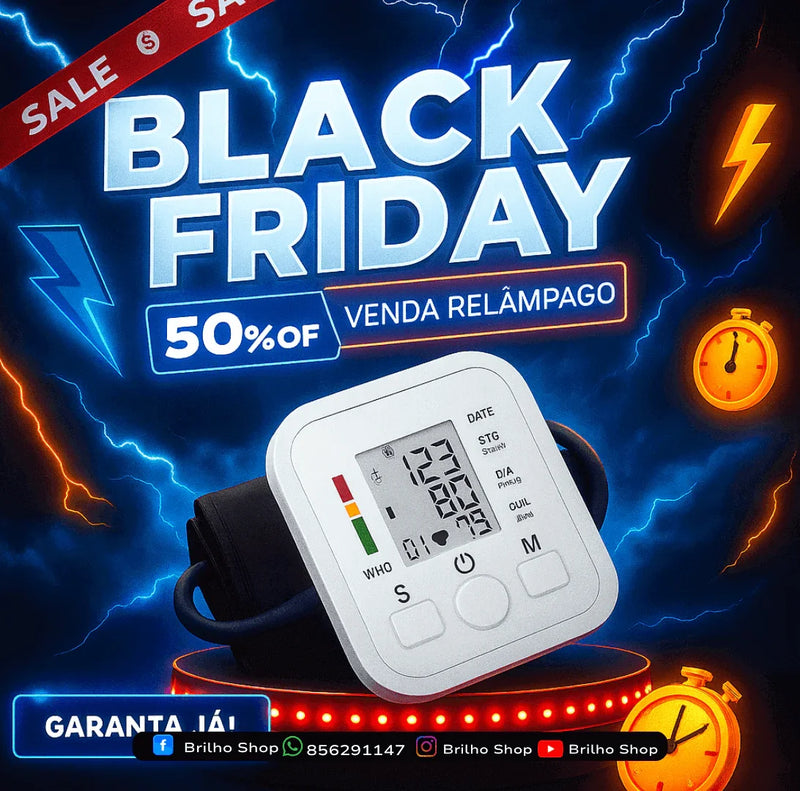 Medidor de Pressão Arterial Digital Automático de Braço - Brilho Shop