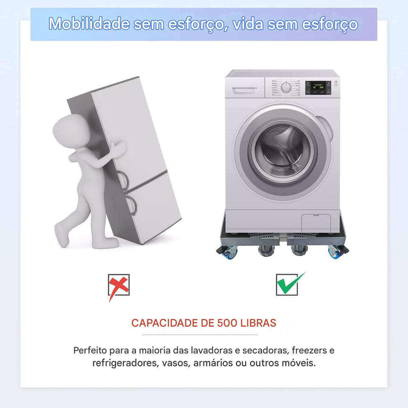 Suporte Ajustável com Rodas para Móveis