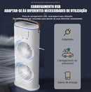 Ventilador Duplo Portátil com Umidificador e Luz LED - Últimas Unidades - Brilho Shop