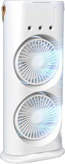 Ventilador Duplo Portátil com Umidificador e Luz LED - Últimas Unidades - Brilho Shop