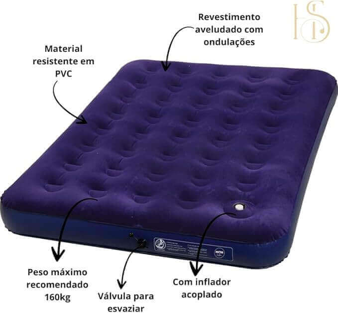 A03 - Colchão Inflável Casal Bestway com Flockado de Veludo