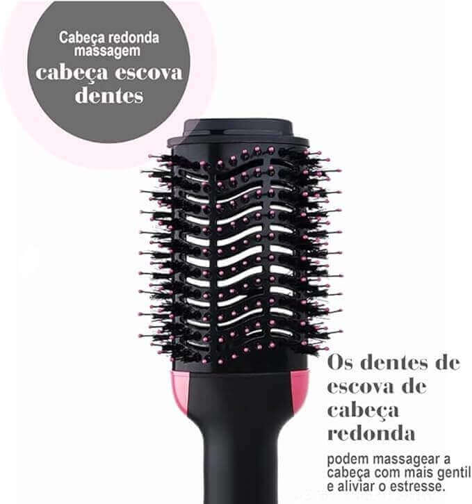 Escova Secadora de Cabelo Profissional 3 em 1 - Seca Escovando, Alisa e Modela Ultimas Unidades