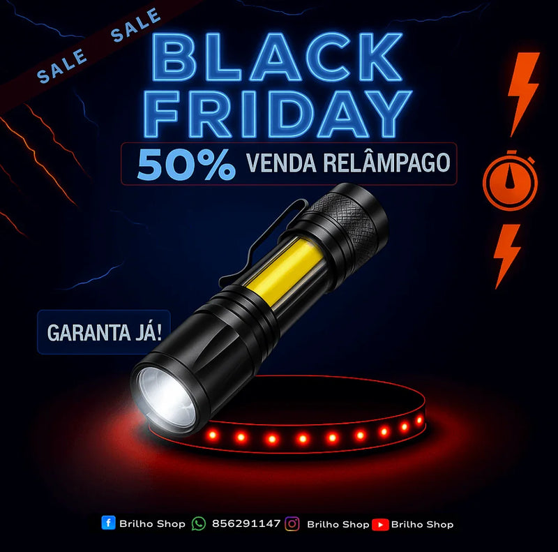 Mini Lanterna Tática Recarregável - Brilho Shop