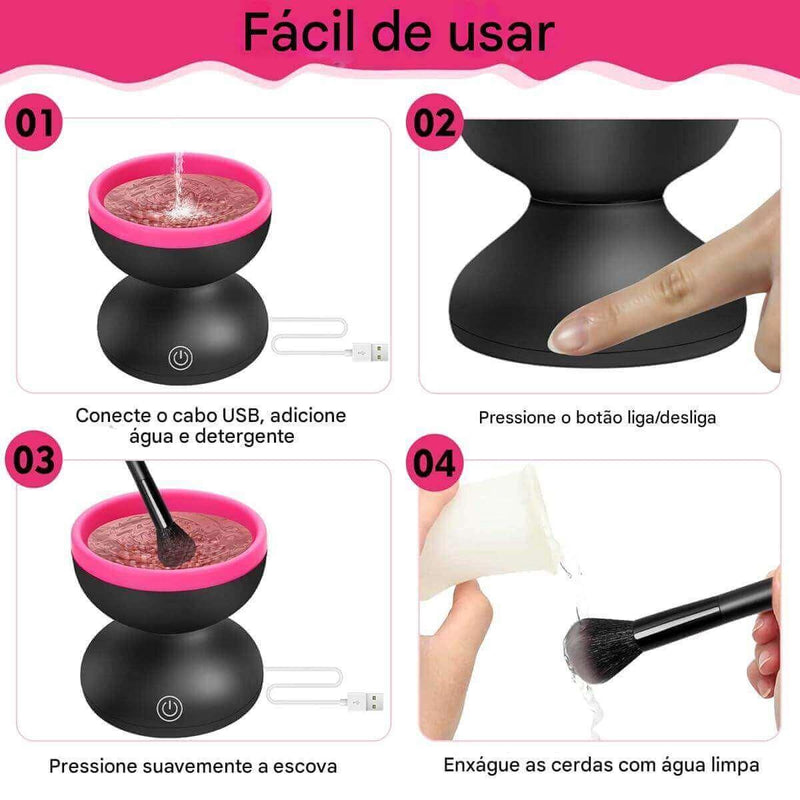 Limpador Elétrico de Pincéis de Maquiagem