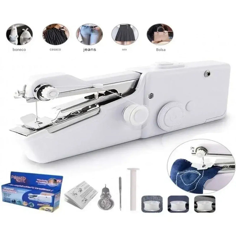 Costura Mágica Portátil™ – Mini Máquina de Costura Elétrica Sem Fio para Reparos Rápidos