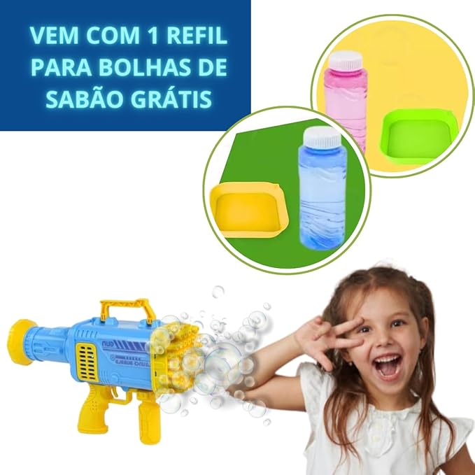 Bazuca de Brinquedo Lança Bolha De Sabão - Últimas Unidades