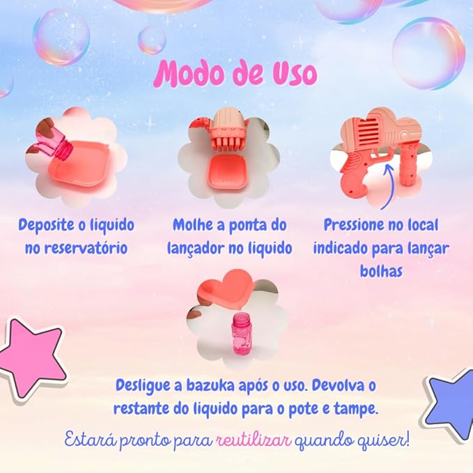 Bazuca de Brinquedo Lança Bolha De Sabão - Últimas Unidades