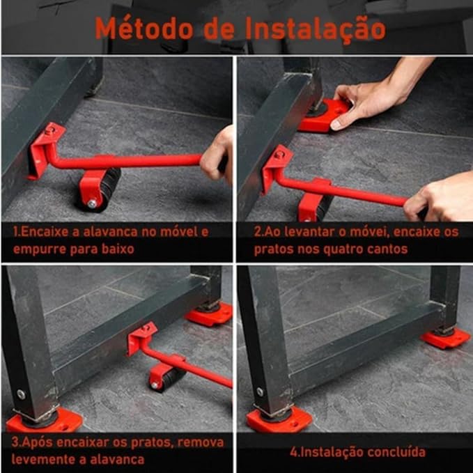 Levantador E Movedor De Móveis Com Facilidade Vermelho