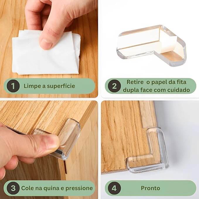 BordaSegura Premium – Protetor Transparente de Silicone para quinas