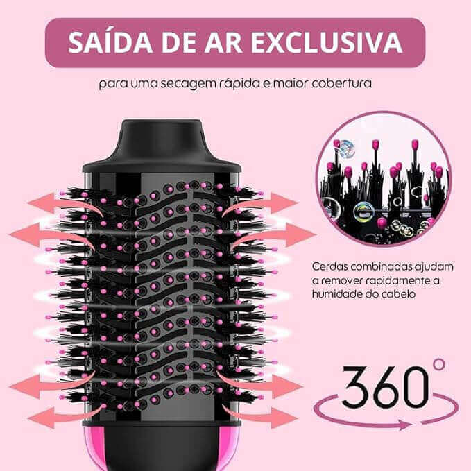 Escova Secadora de Cabelo Profissional 3 em 1 - Seca Escovando, Alisa e Modela Ultimas Unidades