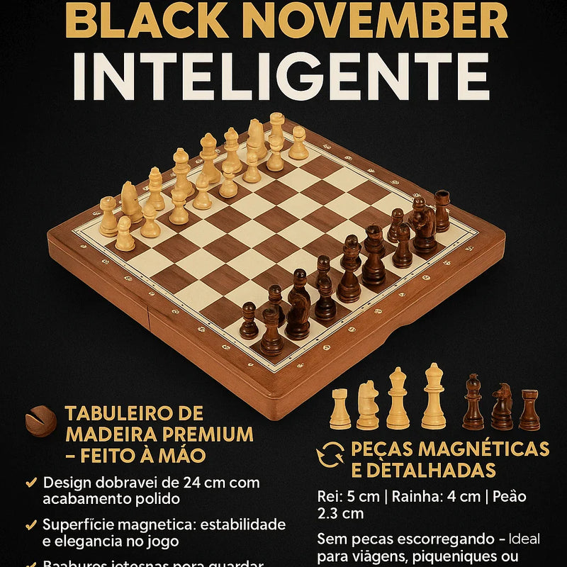 Jogo de Xadrez Magnético Portátil - Brilho Shop