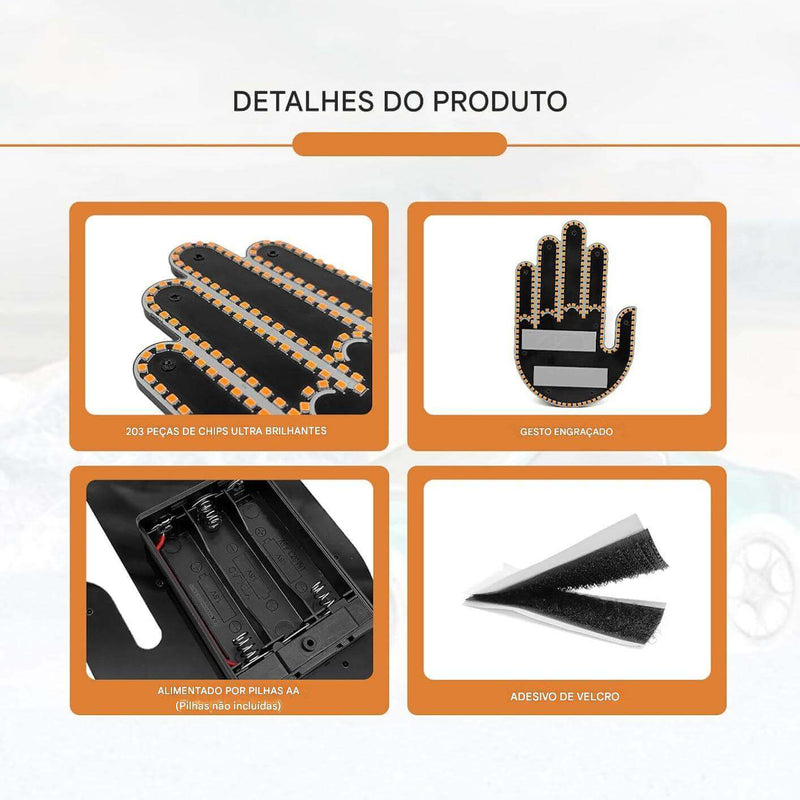 A08 - Luz de Gestos Engraçados para Carro com Controle Remoto