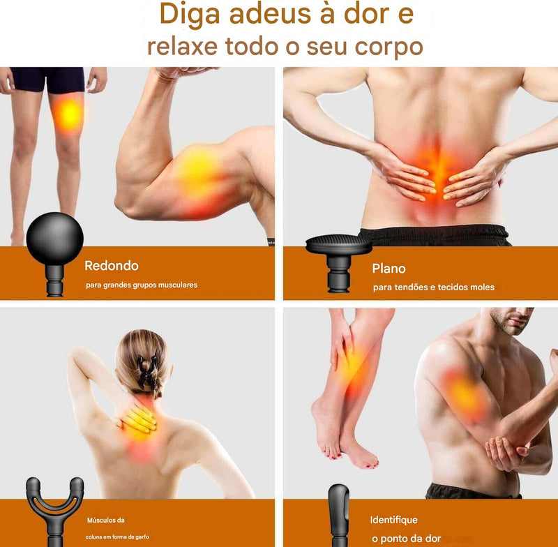 Pistola Massageadora Curva com Alça Longa – Alívio Potente, Agora ao Seu Alcance!
