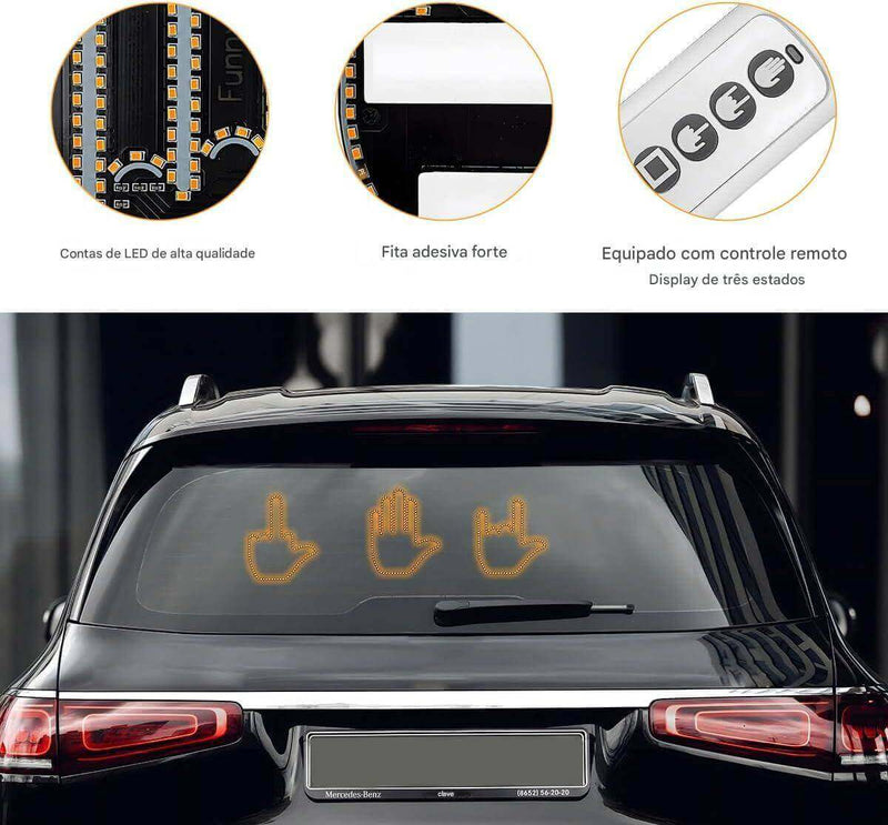 A08 - Luz de Gestos Engraçados para Carro com Controle Remoto