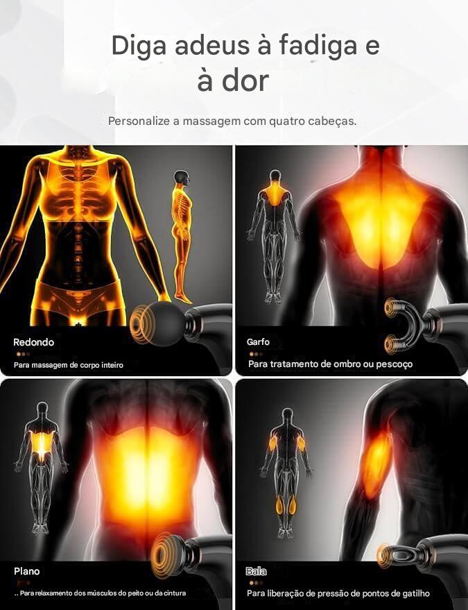 Pistola Massageadora Curva com Alça Longa – Alívio Potente, Agora ao Seu Alcance!