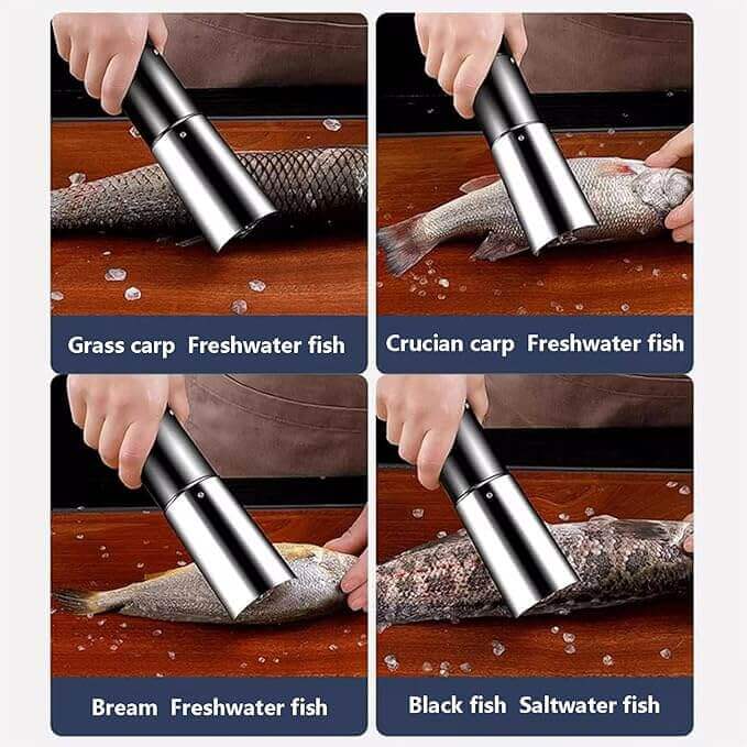 A10 - FishClean Max- Escamador Elétrico Portátil;Tecnologia para Limpeza de Peixes sem Esforço,com Rapidez e Segurança