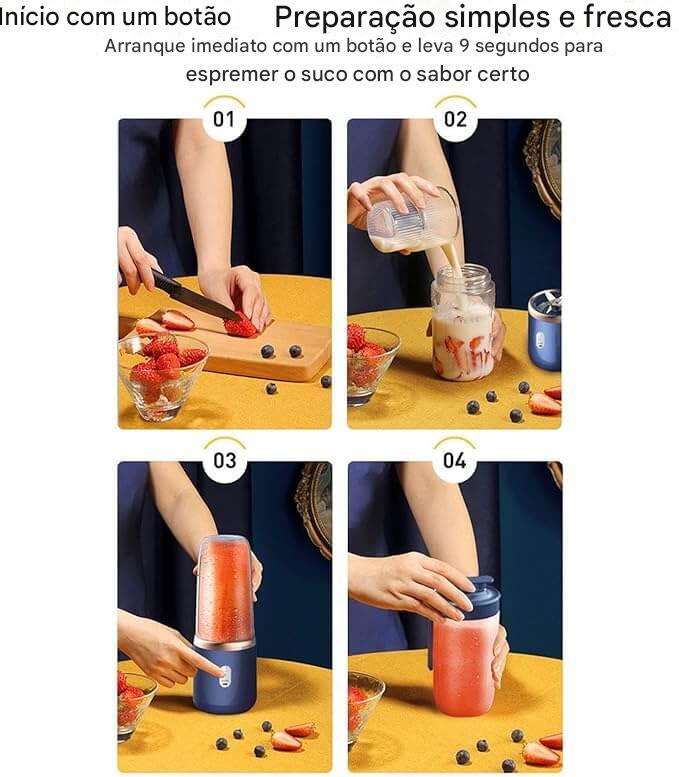 PowerJuice Pro™ – Mini Liquidificador Portátil Recarregável de Alta Velocidade