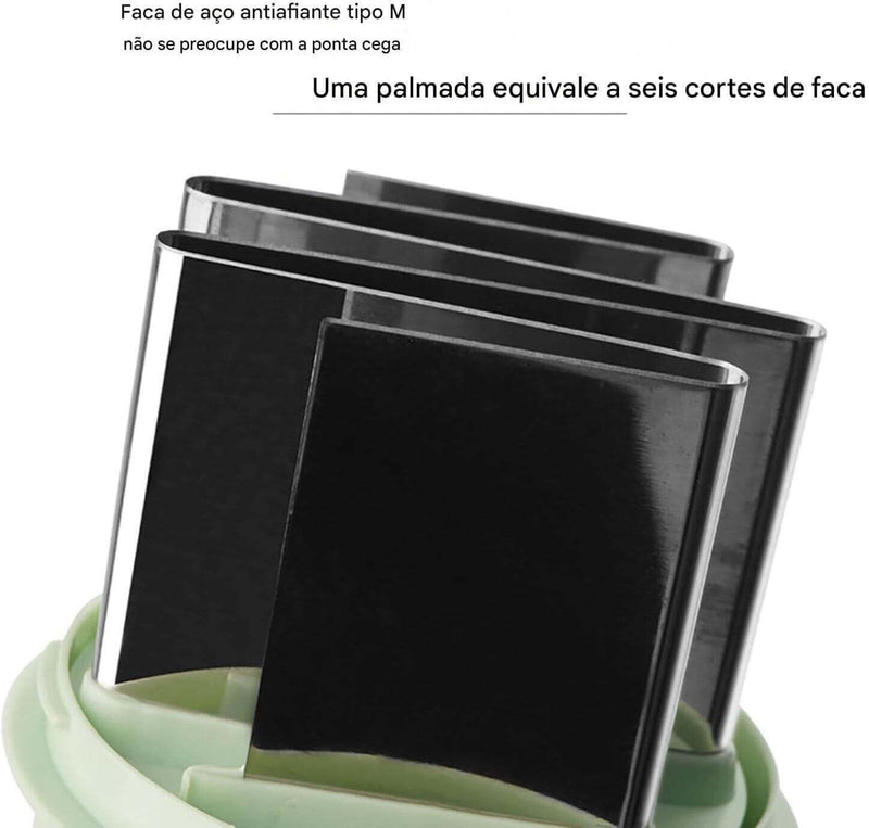 TurboCorte™ – Mini Picador Manual Inteligente para Alho, Legumes e Verduras