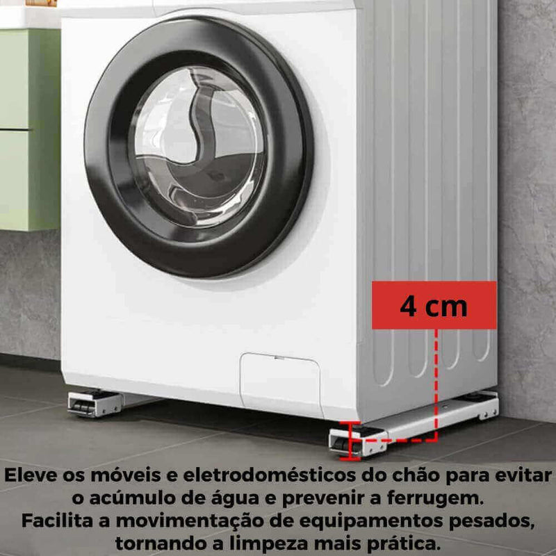 Suporte Ajustável com Rodinhas para Eletrodomésticos Pesados
