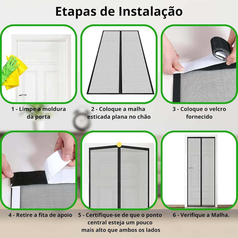 Tela Mosquiteira Magnética para Porta