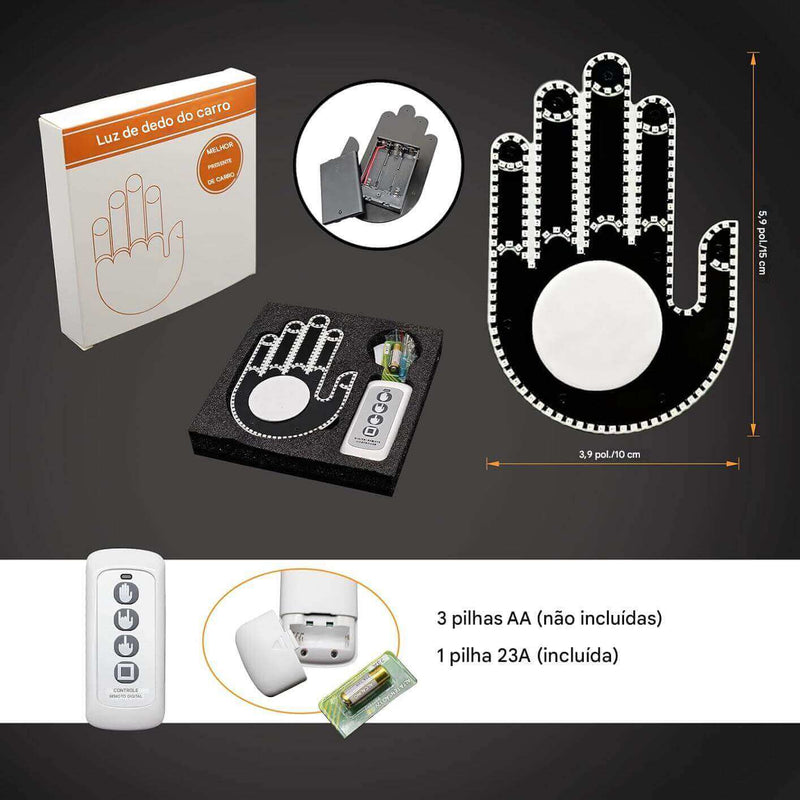A08 - Luz de Gestos Engraçados para Carro com Controle Remoto