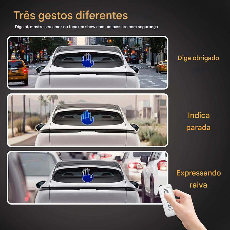 A08 - Luz de Gestos Engraçados para Carro com Controle Remoto