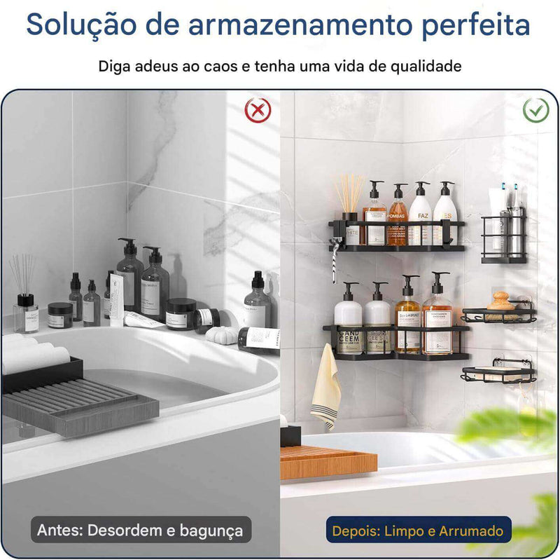 A12 - Suporte Organizador para canto e parede 5pcs Multiuso
